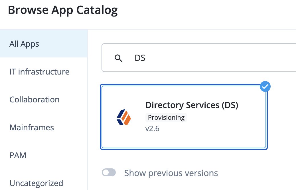 App Catalog Directory Services