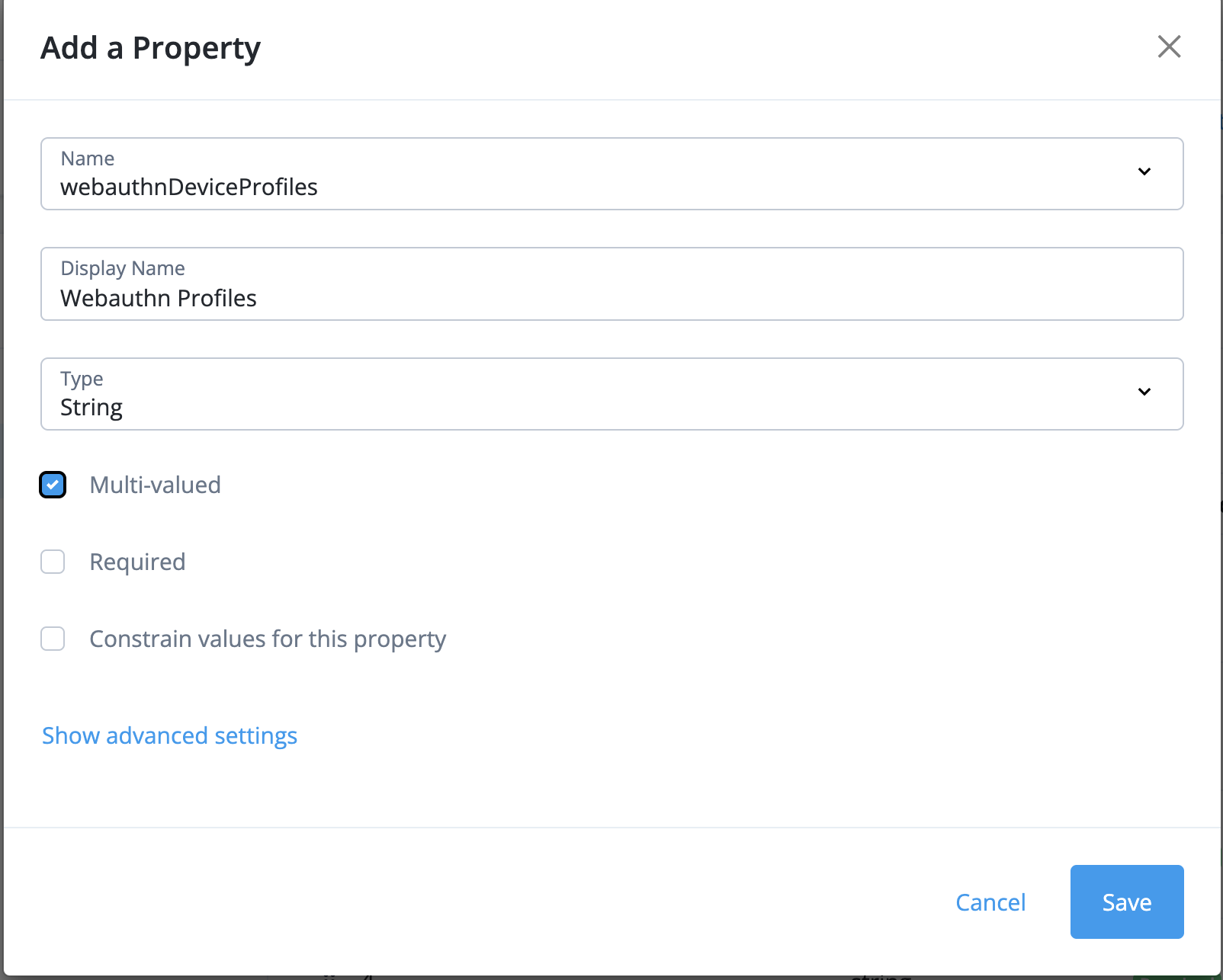 Add webauthnDeviceProfiles property