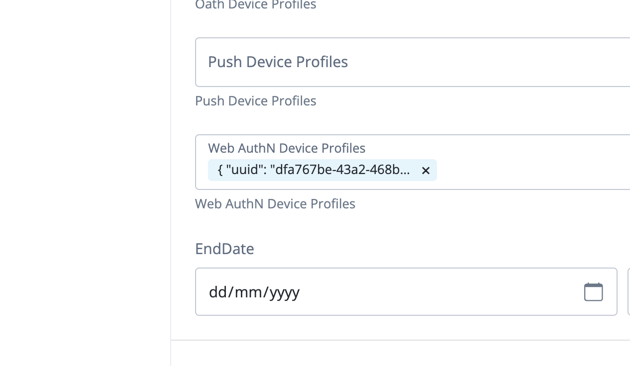 Web Authn Device Profiles of a migrated user